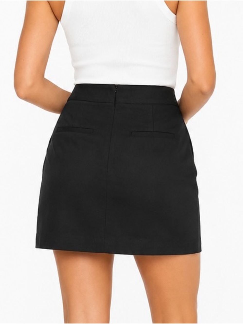 Merona Stretch Black Mini Skirt Size 12 NWT Pockets Lined | Stock Photos - Picture 2 of 9